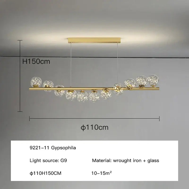 Gold Glass Balls Pendant Light