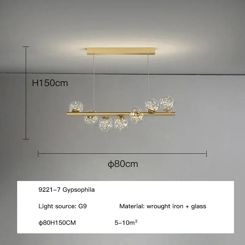 Gold Glass Balls Pendant Light
