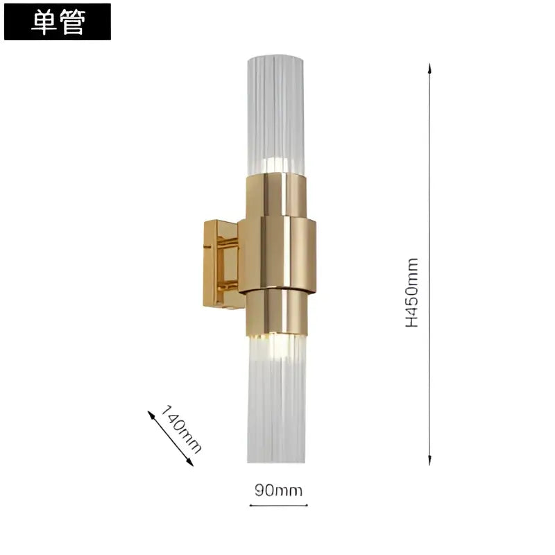 Gold Iron Glass Wall Sconce
