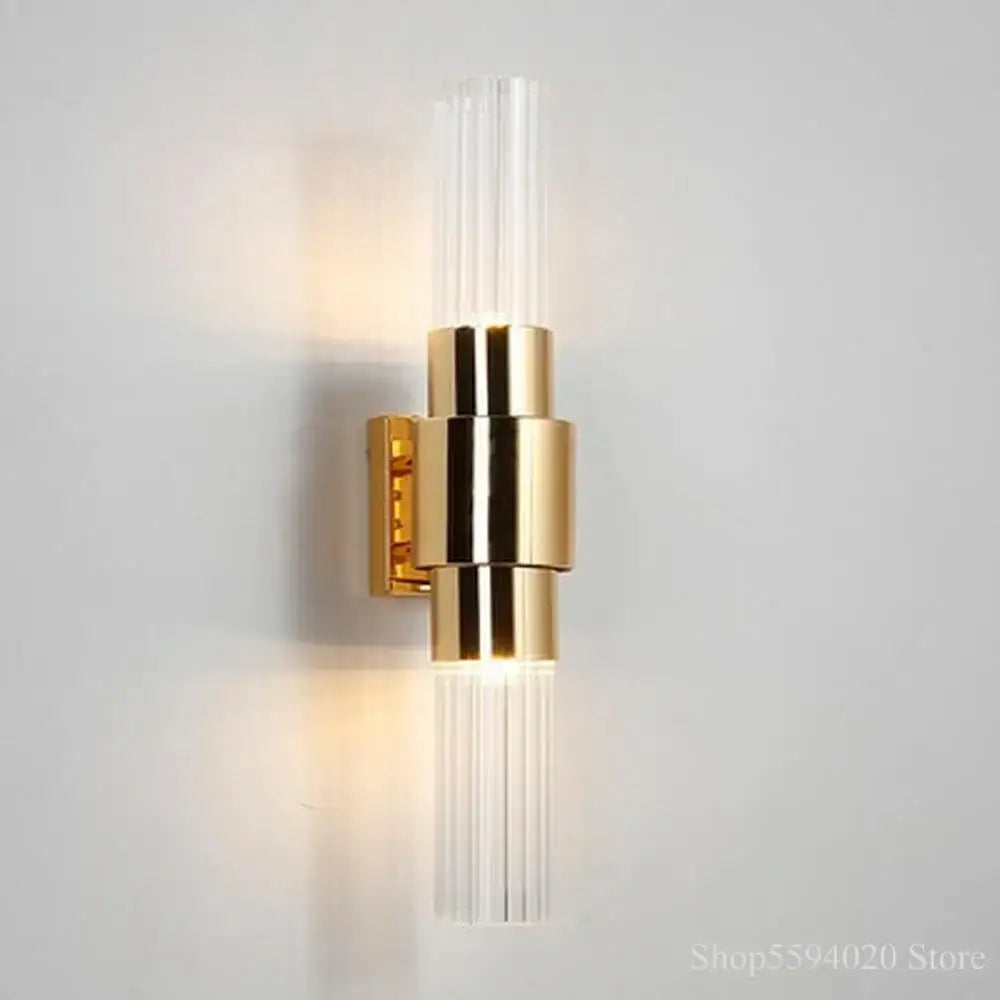 Gold Iron Glass Wall Sconce