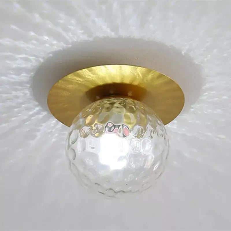 Gold Crystal Iron Ceiling Light For Bedroom