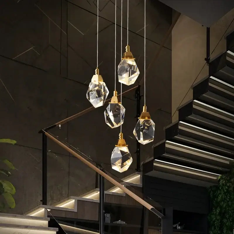 Gold Crystal 23-Light Staircase Chandelier