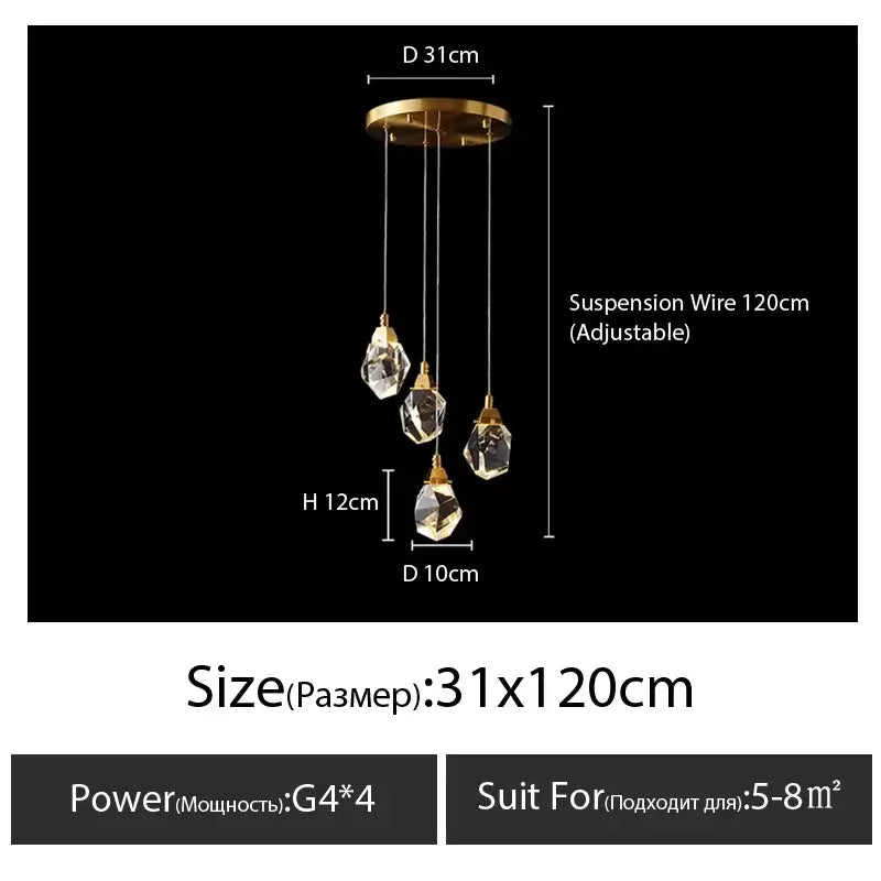 Gold Crystal 23-Light Staircase Chandelier
