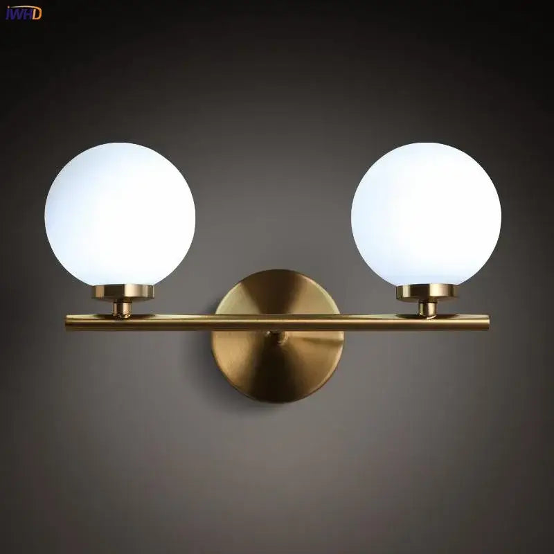 Gold Dual Glass Wall Light