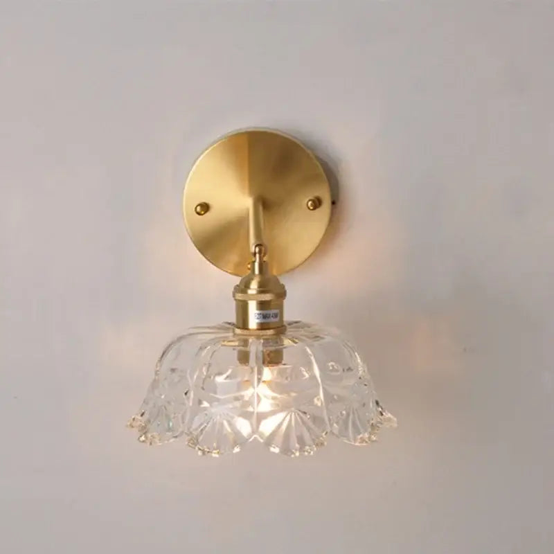 Gold Faceted Glass Wall Lamp