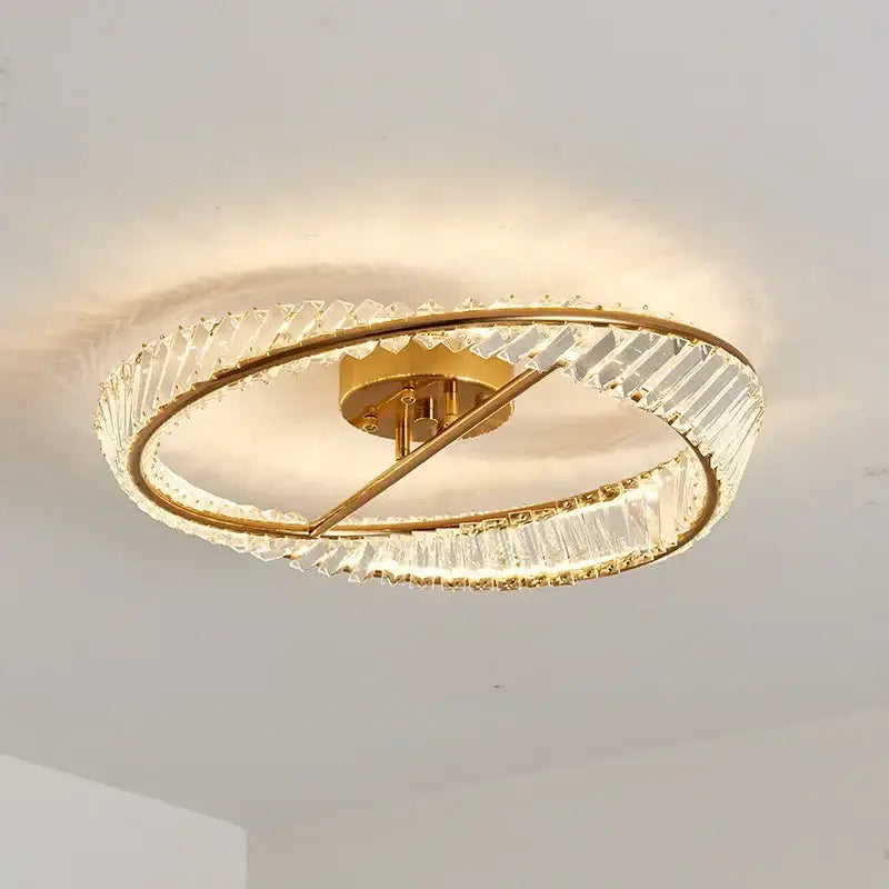 Gold Crystal Rings Ceiling Light