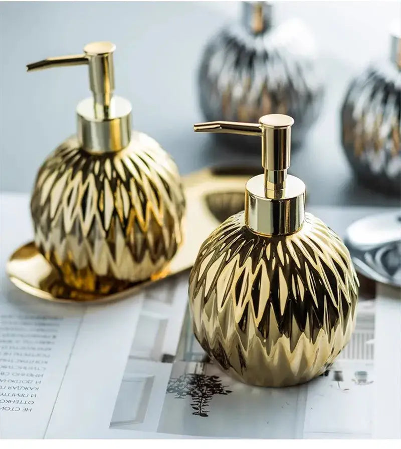 Gold Glass Soap Dispenser