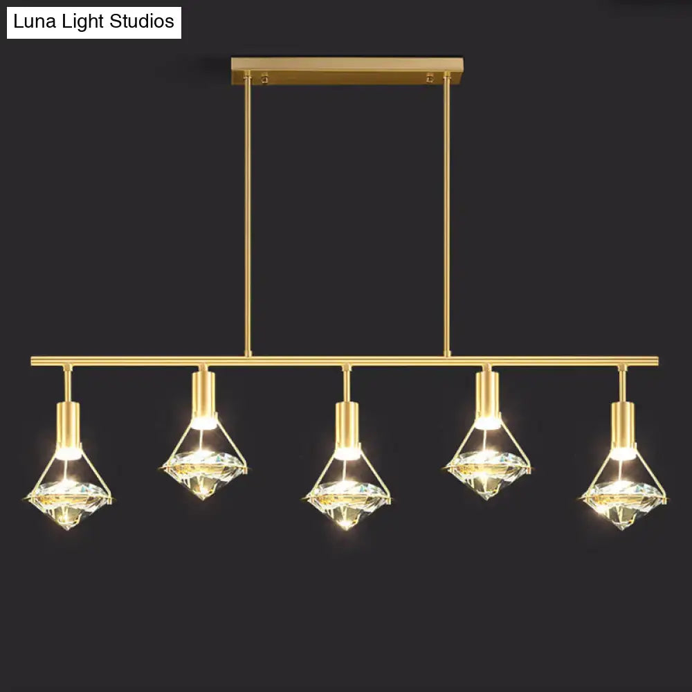 Gold Round Crystal Seven-Light Pendant