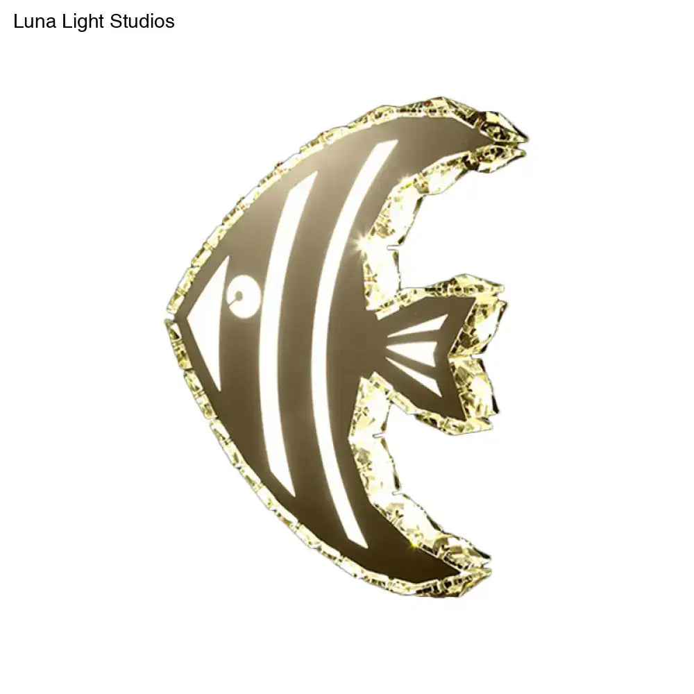 Gold Crystal Fish Sconce