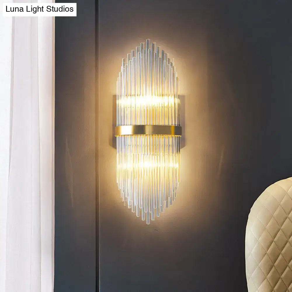 Gold Flute Crystal Sconce