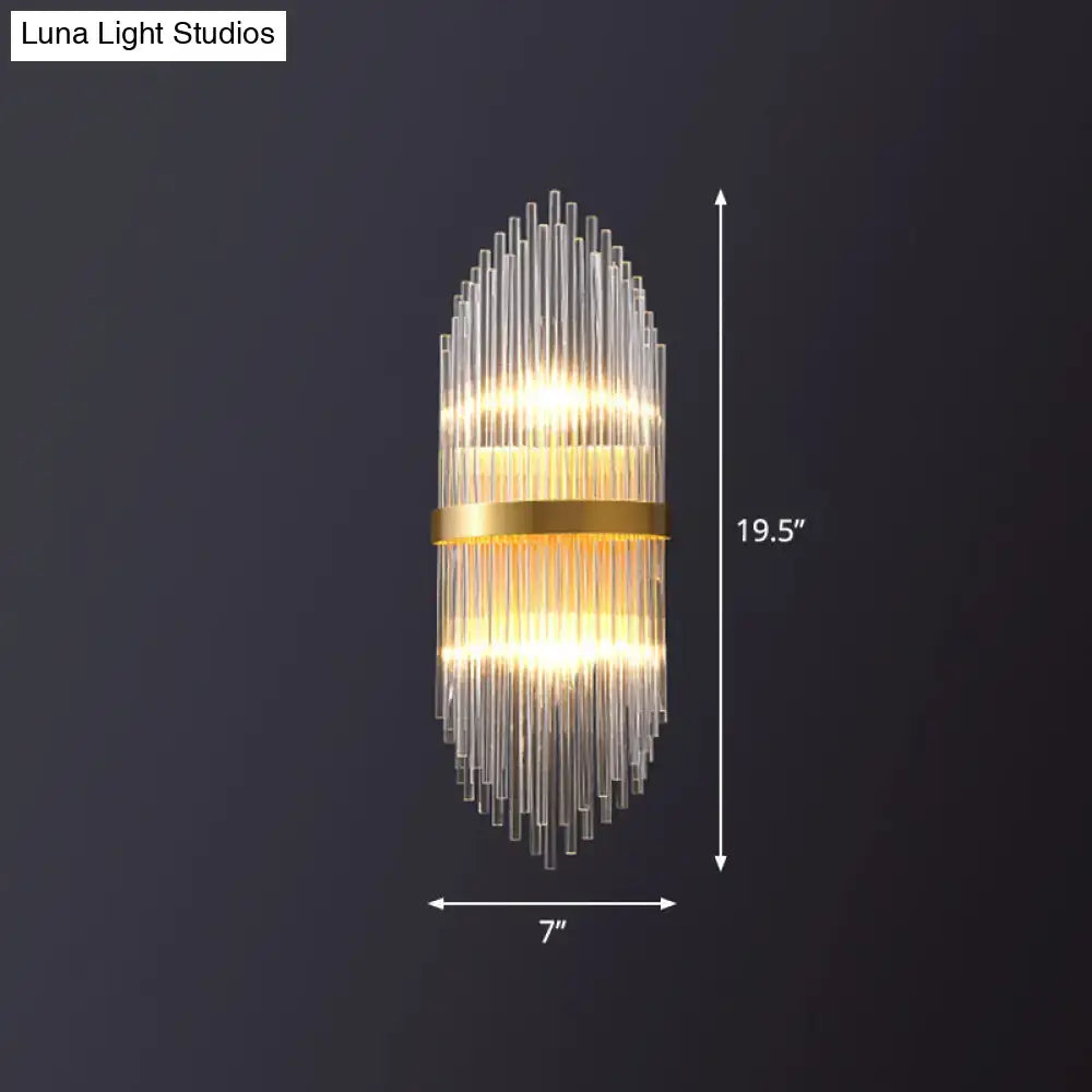 Gold Flute Crystal Sconce