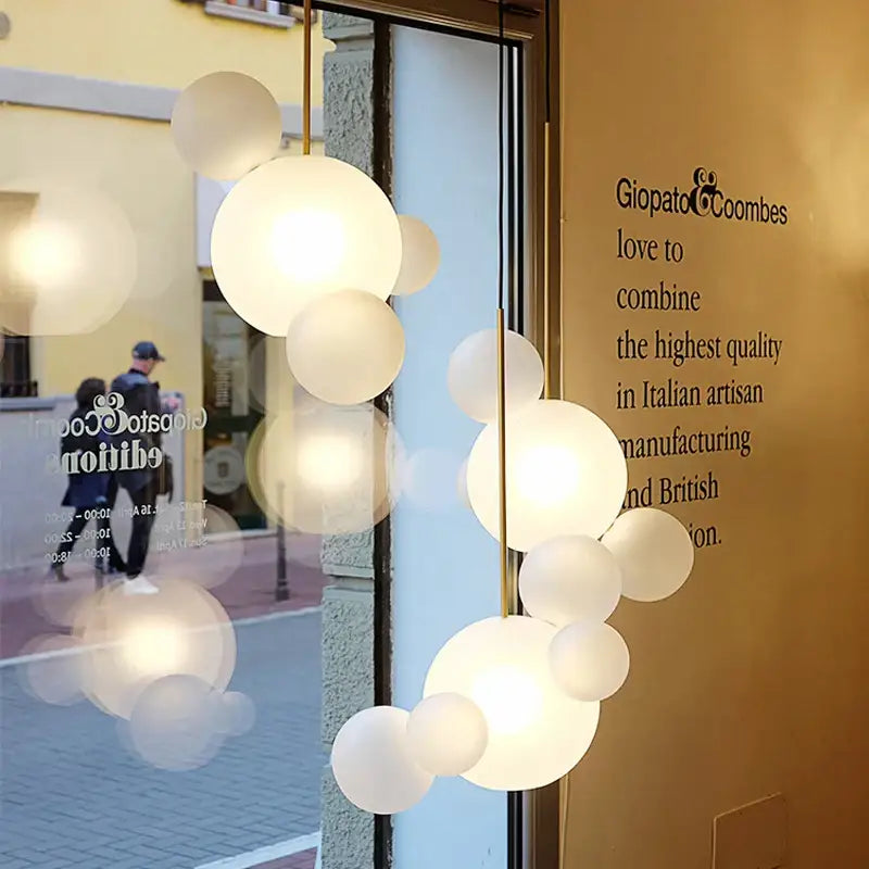 Gold Frosted Glass 7-Light Disc Pendant