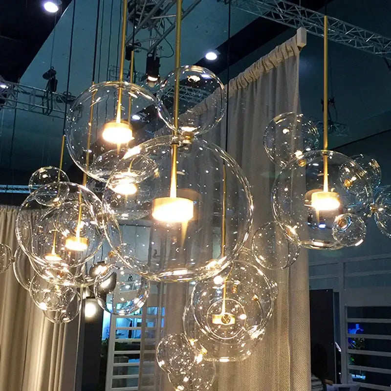 Gold Frosted Glass 7-Light Disc Pendant