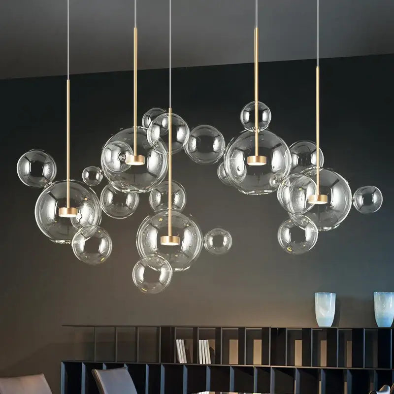Gold Frosted Glass 7-Light Disc Pendant
