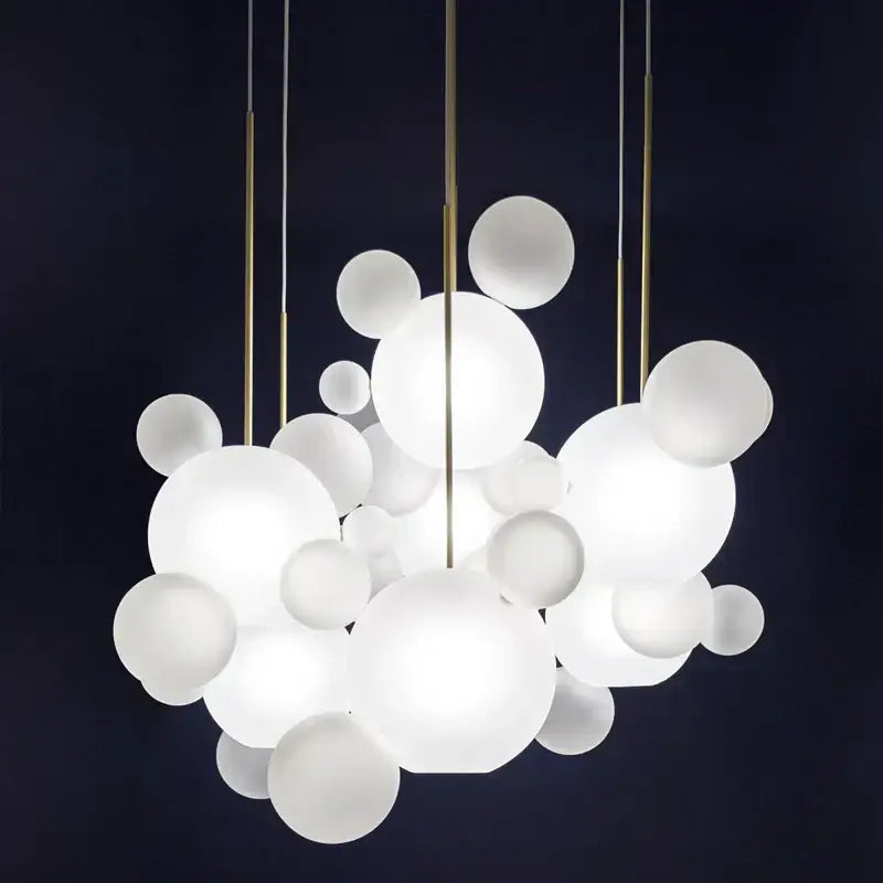 Gold Frosted Glass 7-Light Disc Pendant