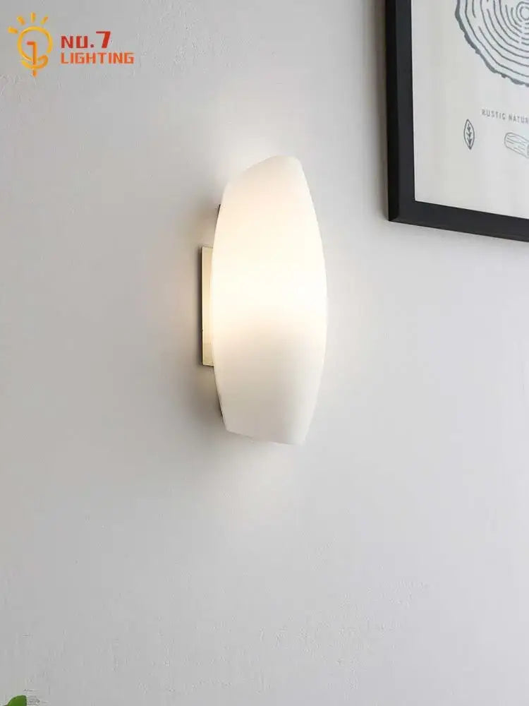 Gold Frosted Glass Wall Lamp in Large or Small