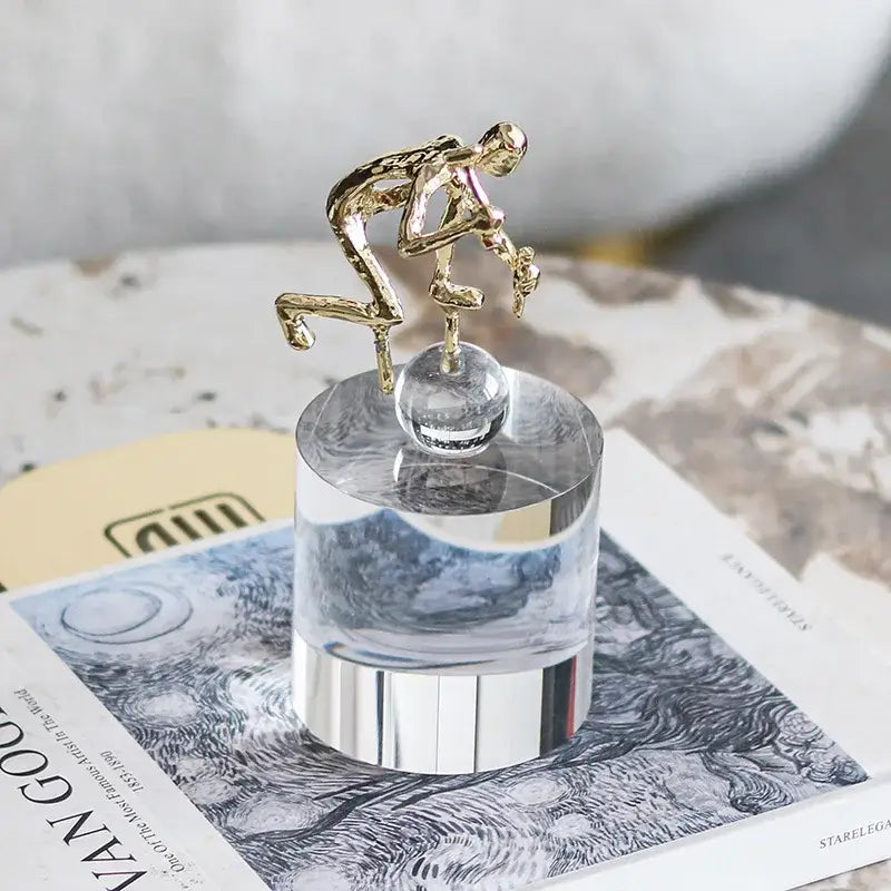 Gold Crystal Worker Sculpture