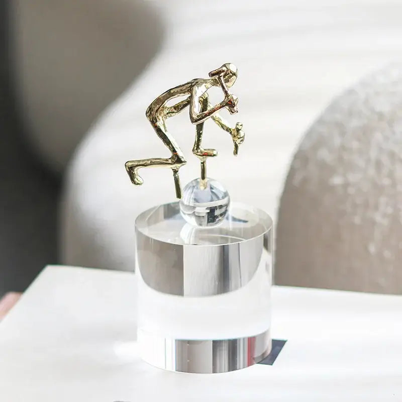 Gold Crystal Worker Sculpture