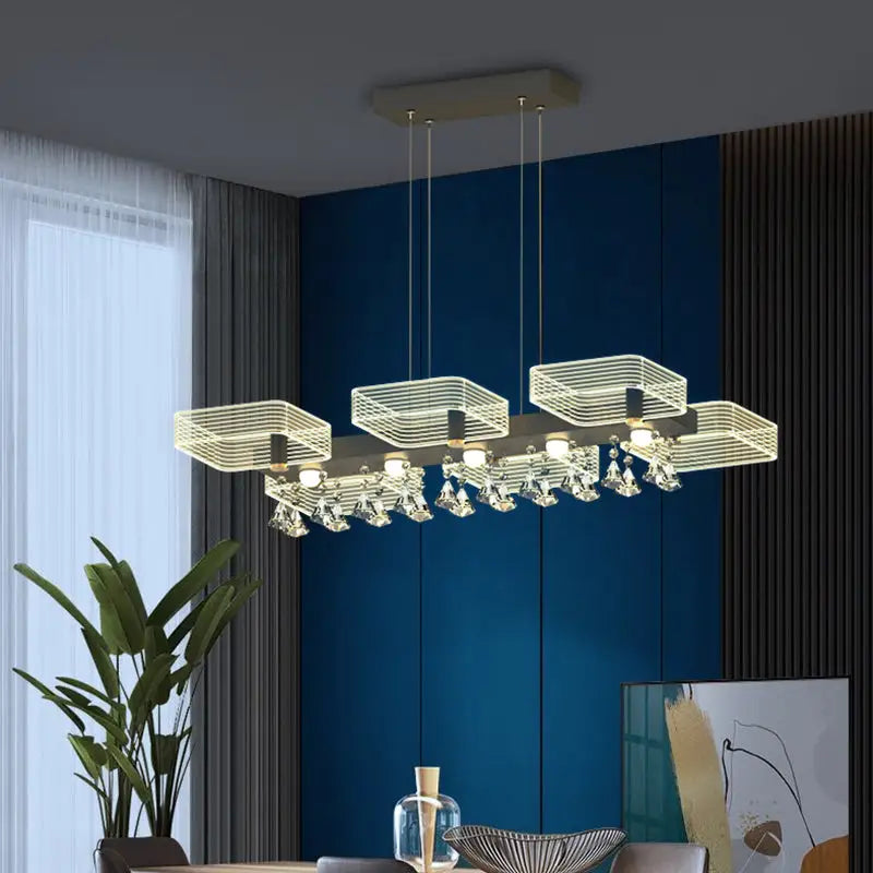 Black Crystal Cube Chandelier