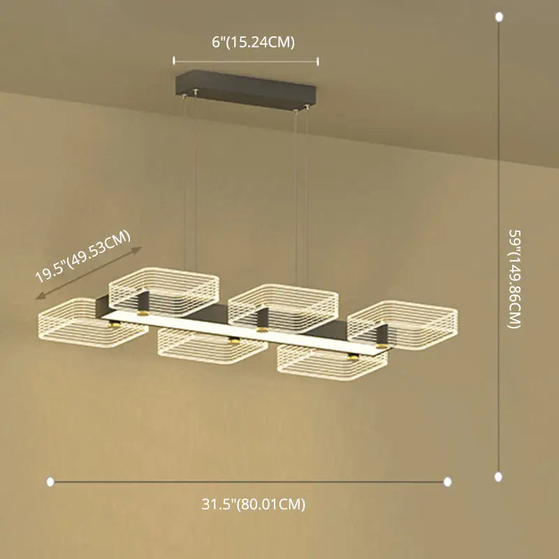 Black Crystal Cube Chandelier