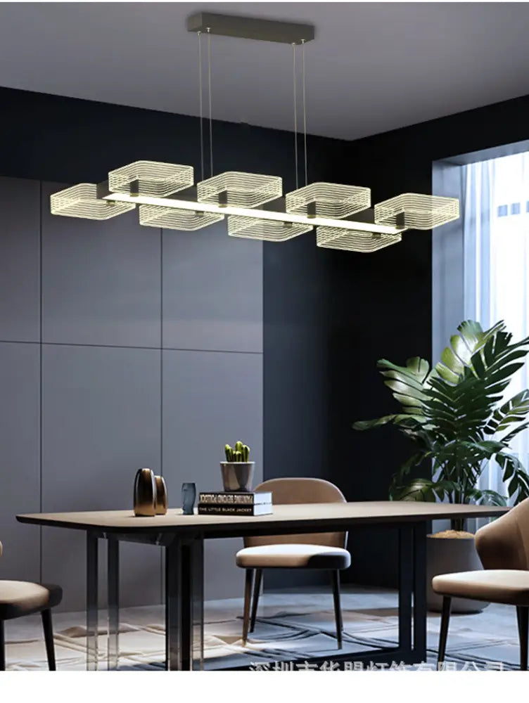 Black Crystal Cube Chandelier
