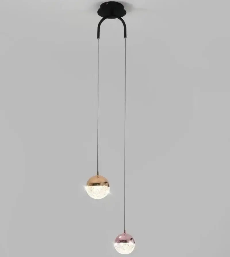 Gold Glass Dual Pendant Light