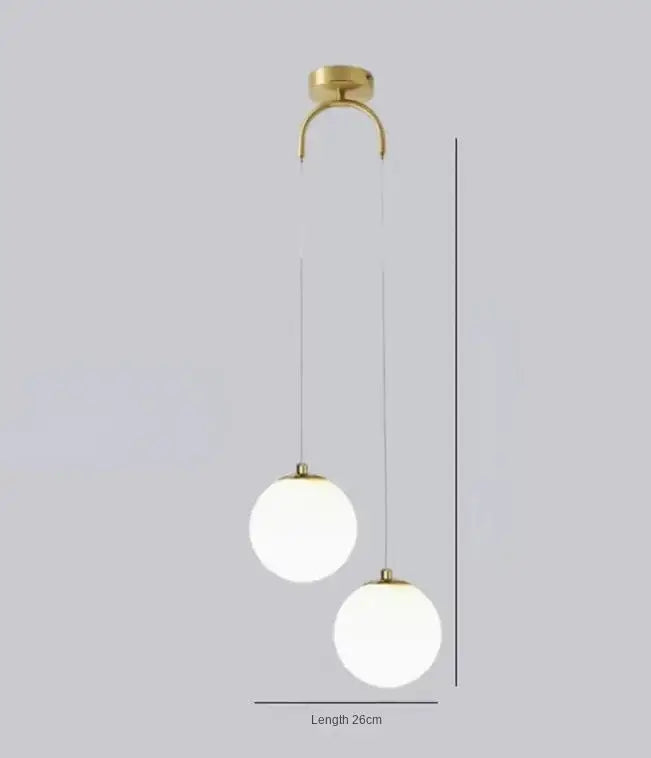 Gold Glass Dual Pendant Light