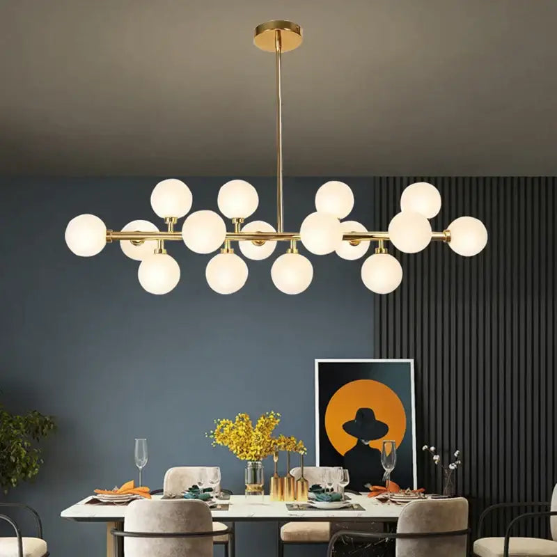 Gold Two-Layer Chandelier For Kitchen Stairs