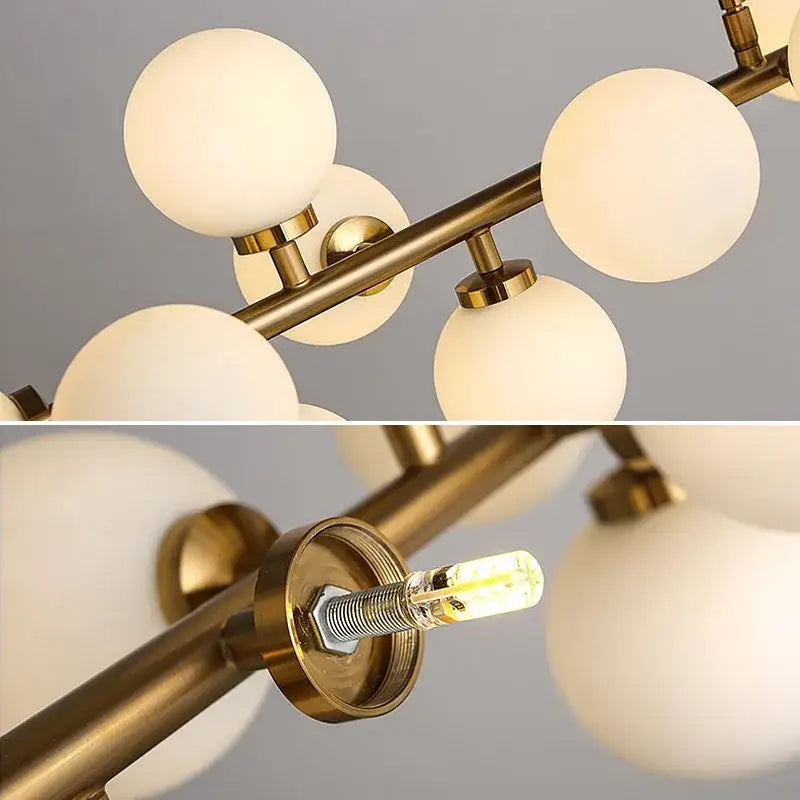 Gold Two-Layer Chandelier For Kitchen Stairs