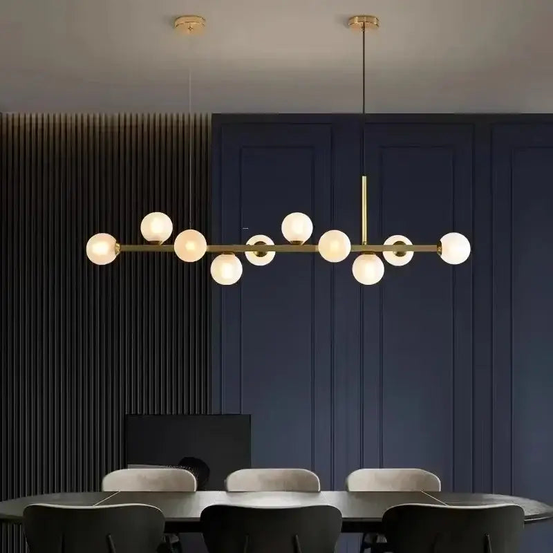 Amber Glass Dining Chandelier