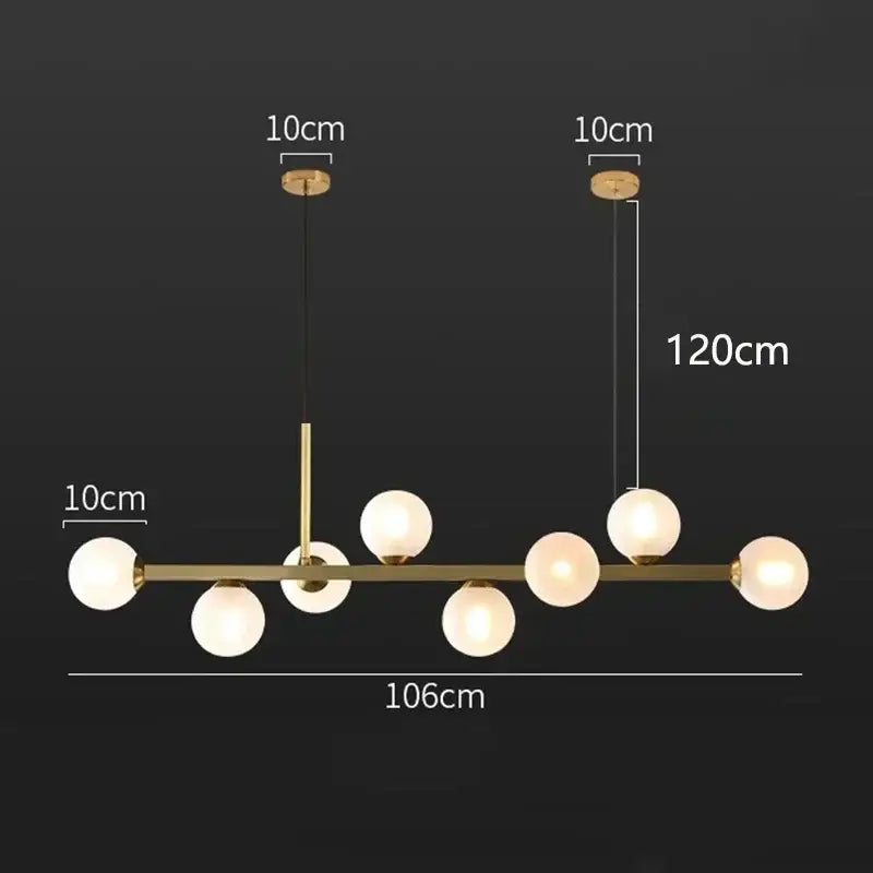 Amber Glass Dining Chandelier