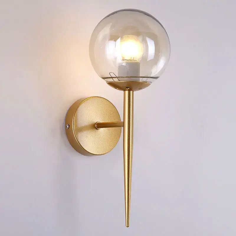 Gold Glass Ball Bedroom Sconce