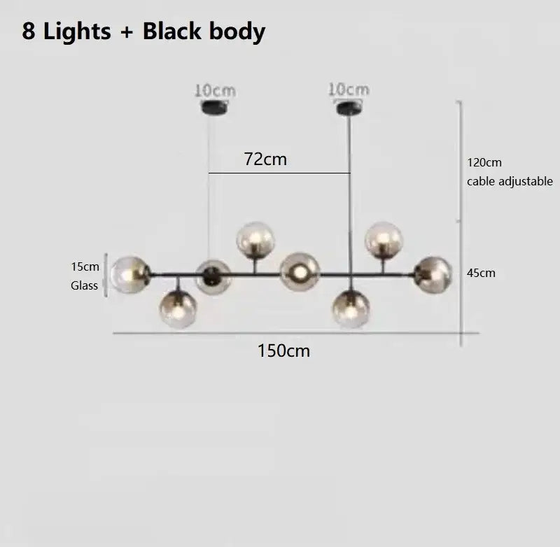Gold 8-Light Nordic Pendant Chandelier