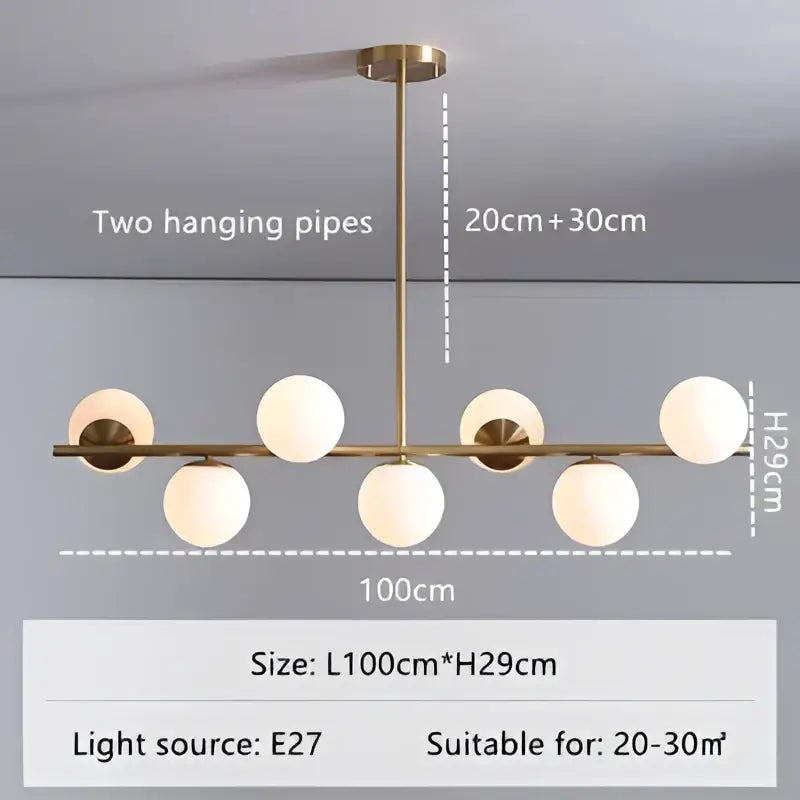 Grey Glass Pendant Chandelier