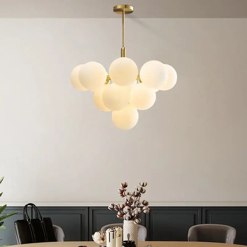Chrome Glass 13-Head Kitchen Pendant Chandelier