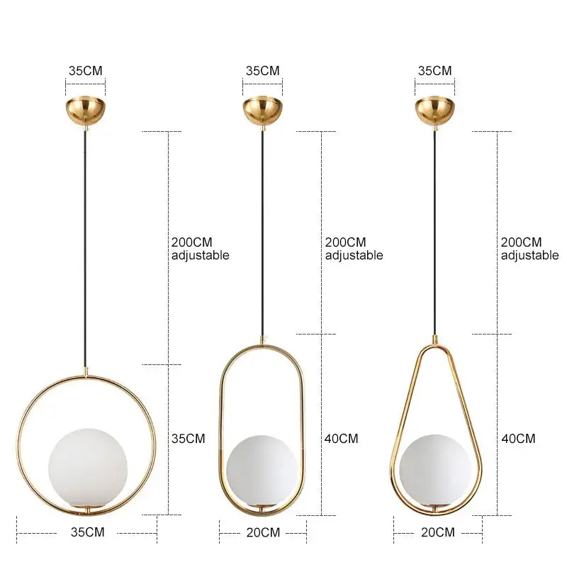 Gold Glass Ball Fixture
