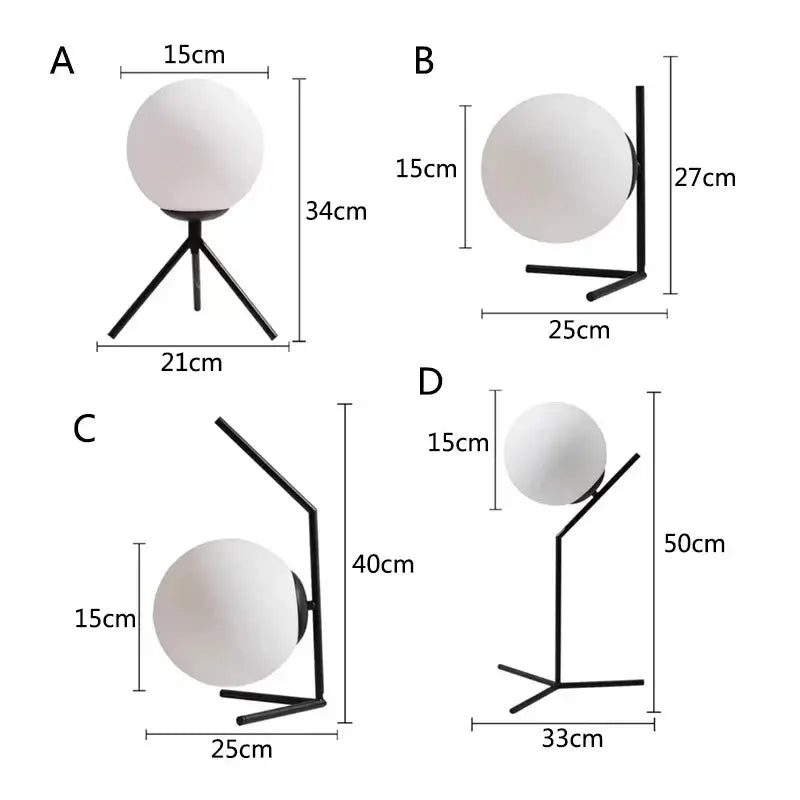 Brass Frosted Globe Lamp