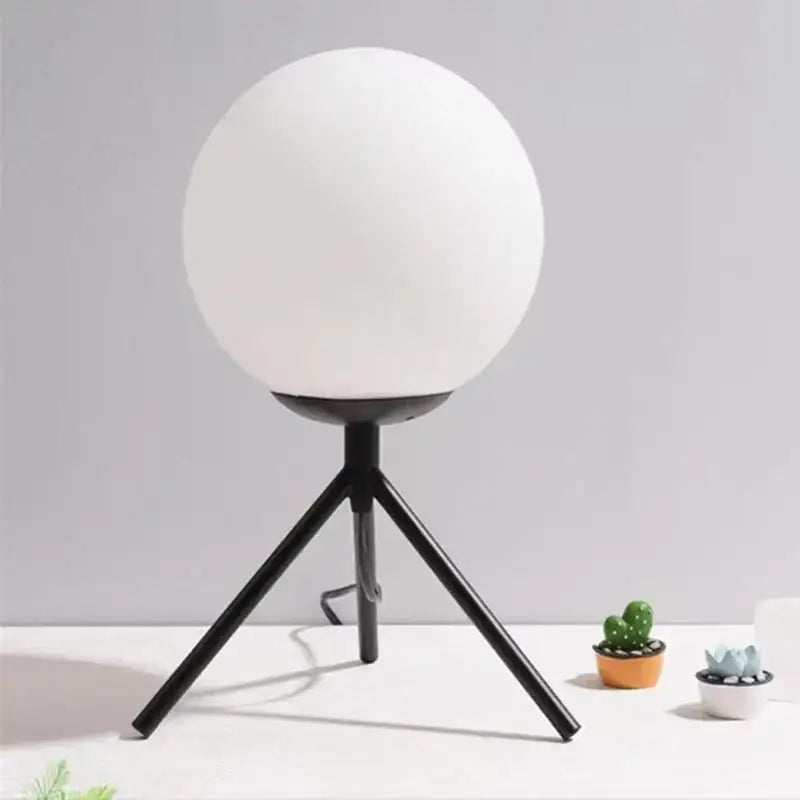 Brass Frosted Globe Lamp