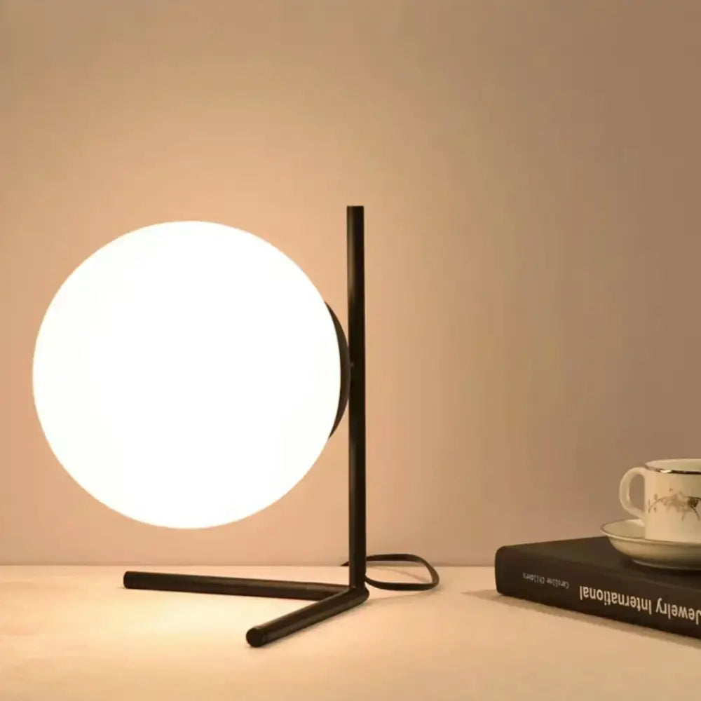 Brass Frosted Globe Lamp