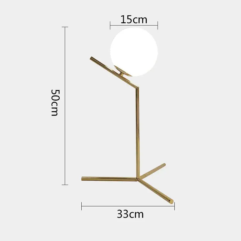 Brass Frosted Globe Lamp