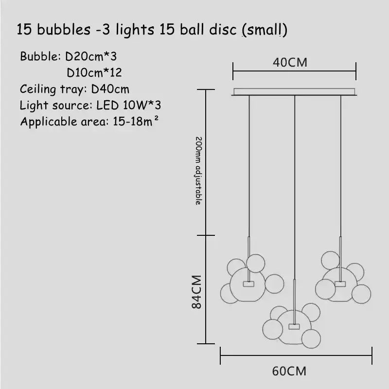 Clear Bubble Art Chandelier