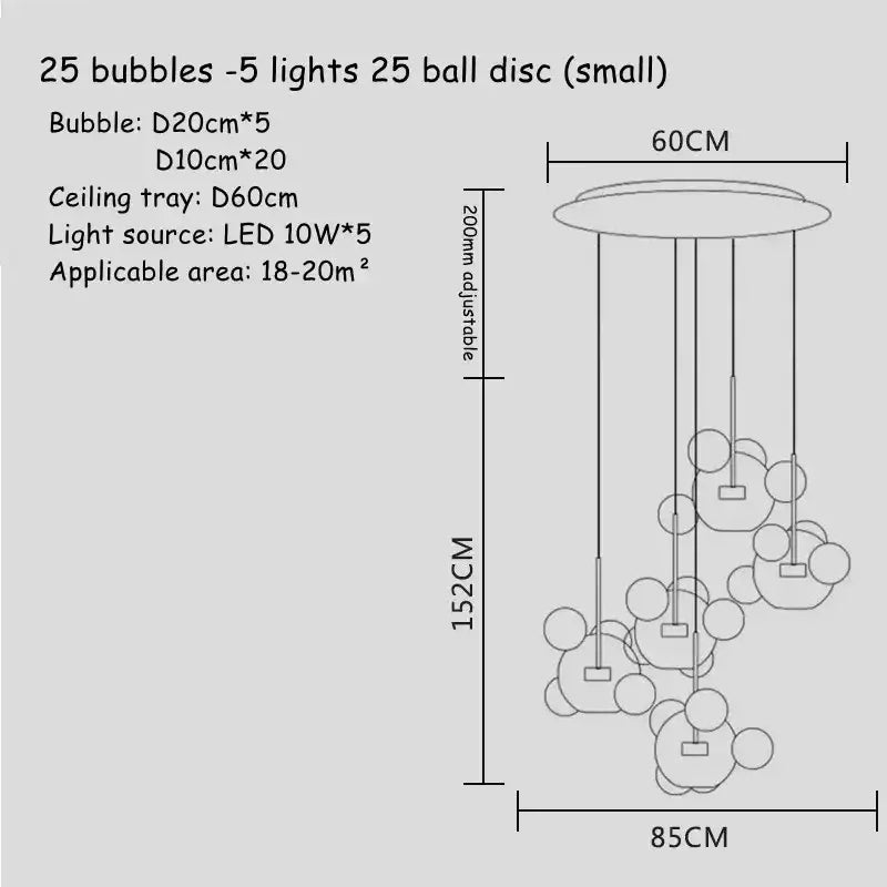 Clear Bubble Art Chandelier