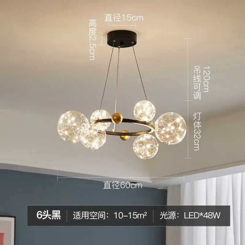 Gold Bubble LED Chandelier with Multiple Bubbles