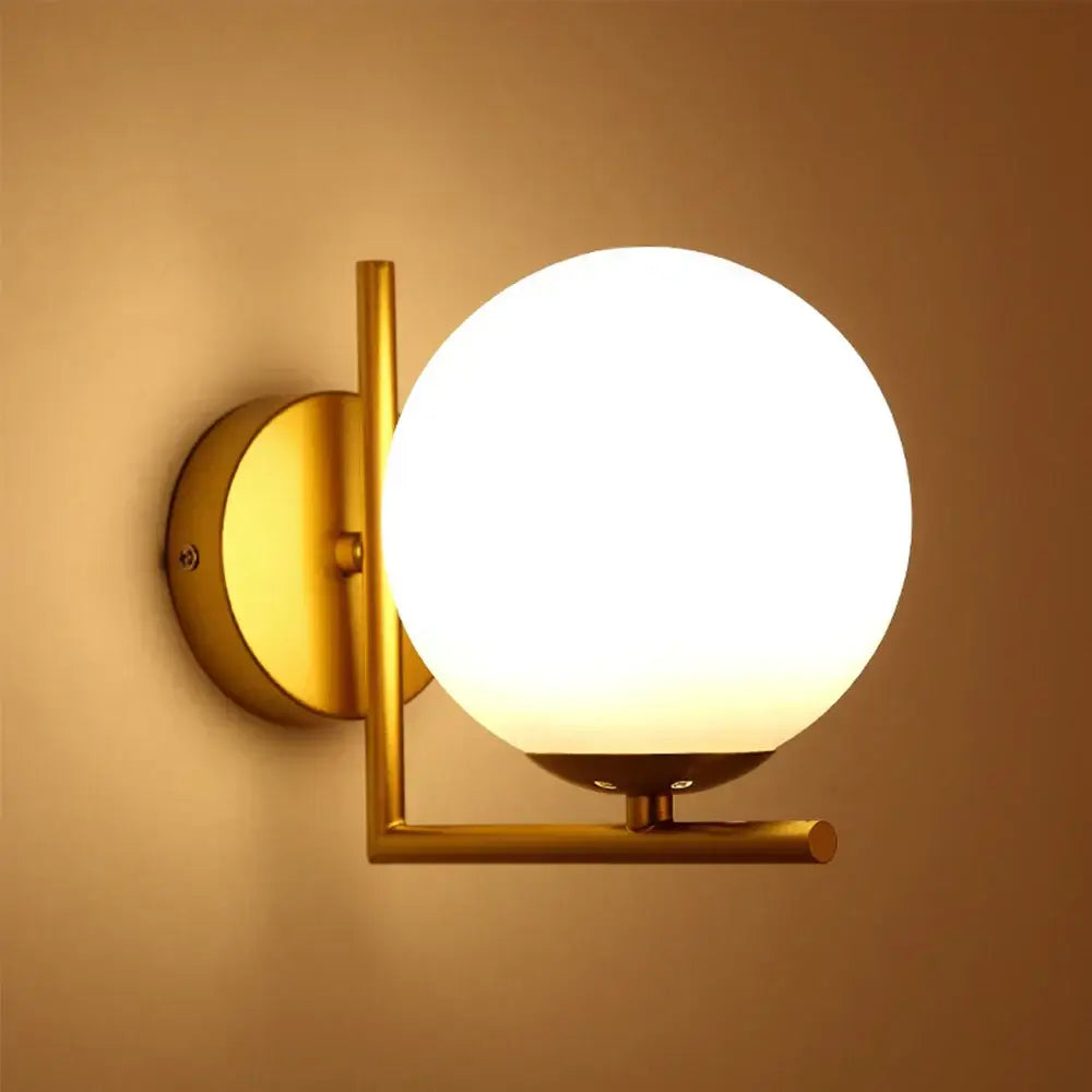Gold Glass Globe Wall Lamp