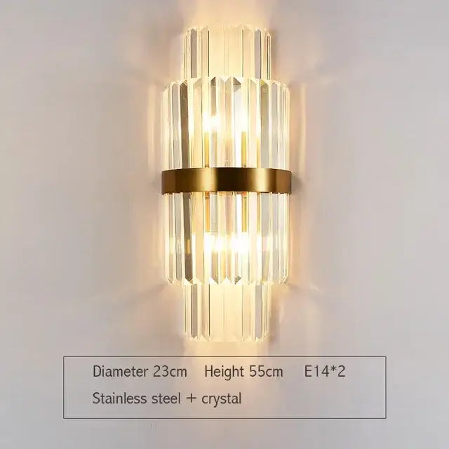 Gold Glass Rod Wall Sconce