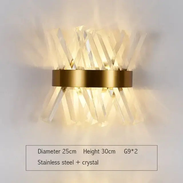 Gold Glass Rod Wall Sconce
