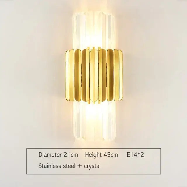 Gold Glass Rod Wall Sconce