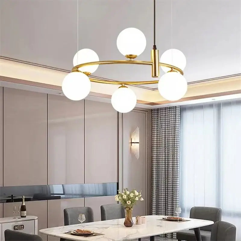 Gold Globe Pendant Chandelier