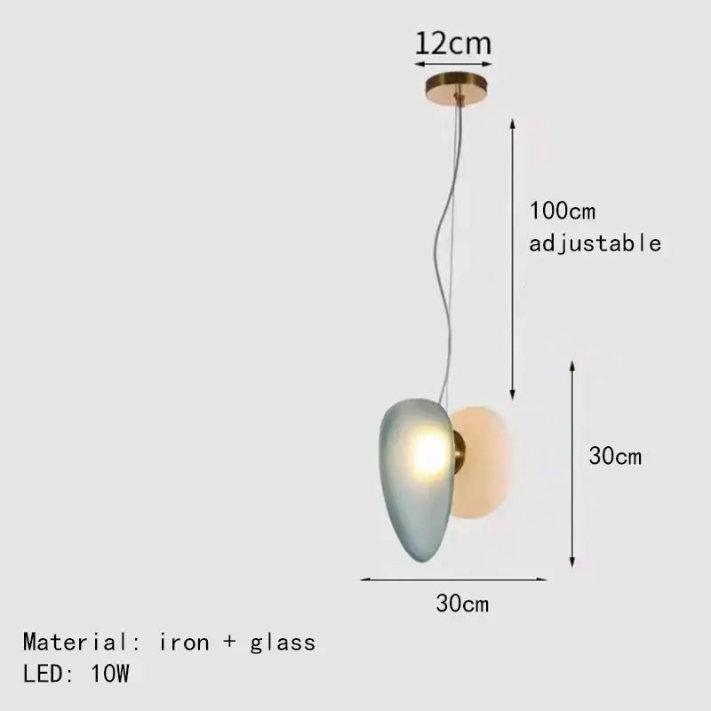 Gold Gray Glass Pendant Light