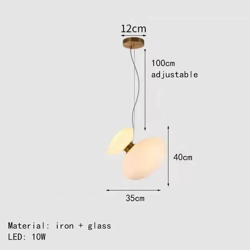 Gold Gray Glass Pendant Light